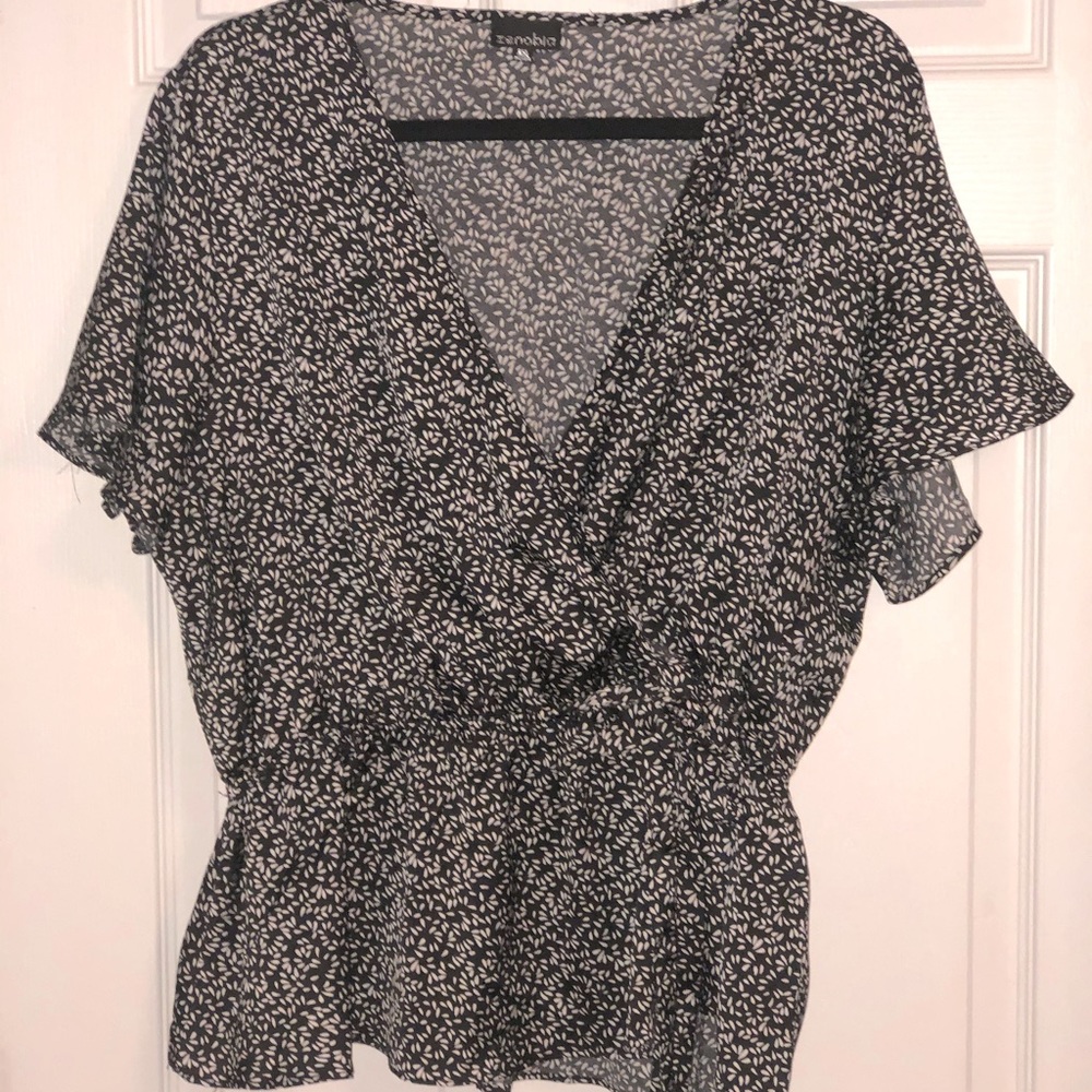 Speckled Wrap Top